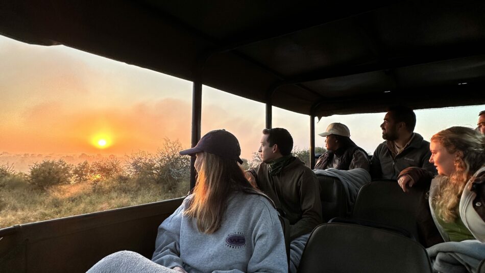 group of travellers on a Game Drive in South Africa