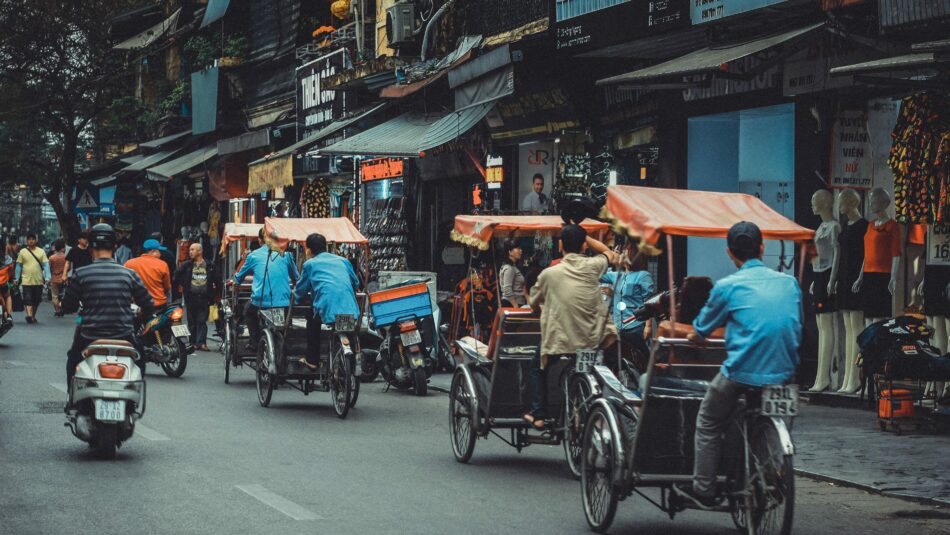 bustling Vietnamese street