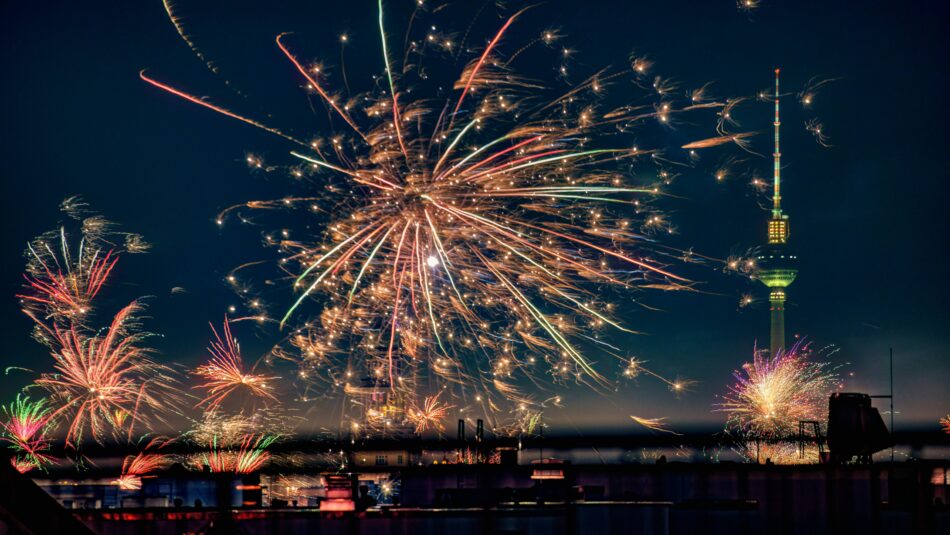 Berlin fireworks display during New Years