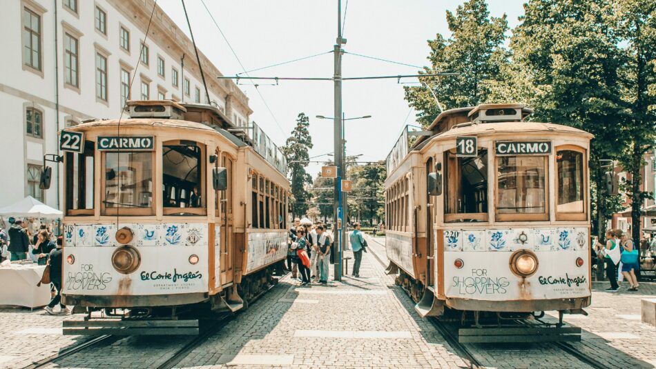 trams in Porto, Portugal