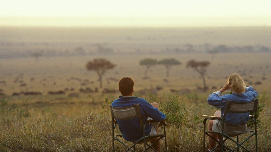 couple on safari in Kenya