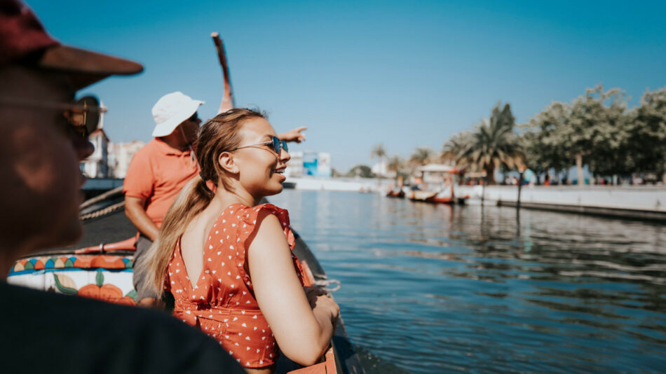 Woman on a boat in Averio