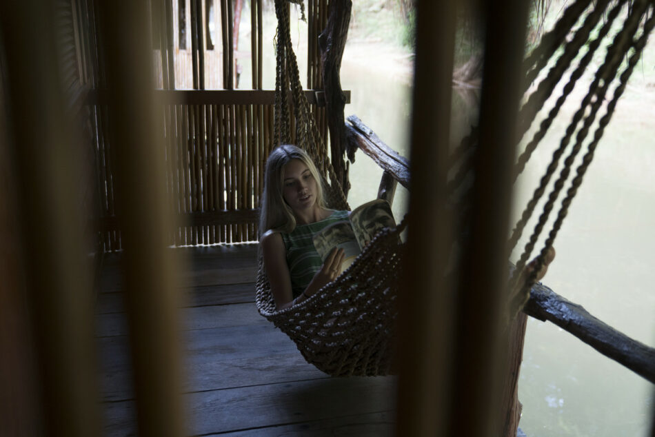 Girl in hammock in thailand