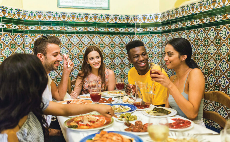 Friends having lunch Seville