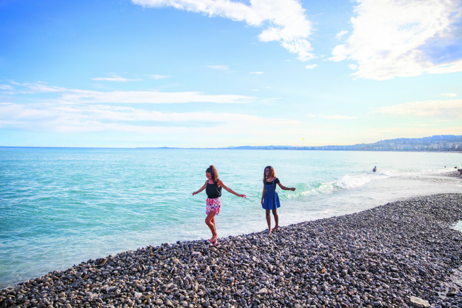 girls walking on the beach in Nice