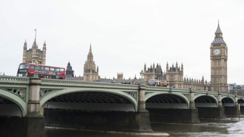 A bridge over the river Thames in London, England.