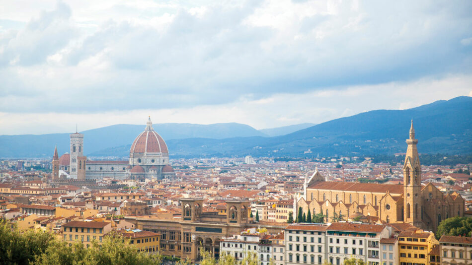 birds eye view over Florence