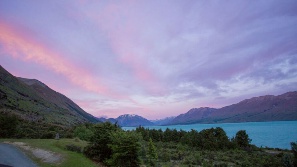 Sunset over Lake Tekapo, New Zealand - ideal for work and travel.