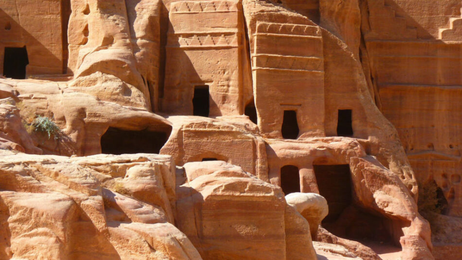 A rock formation in Petra, Jordan.