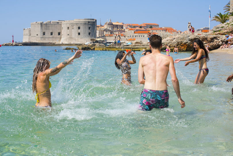 A group of people sailing in Croatia.