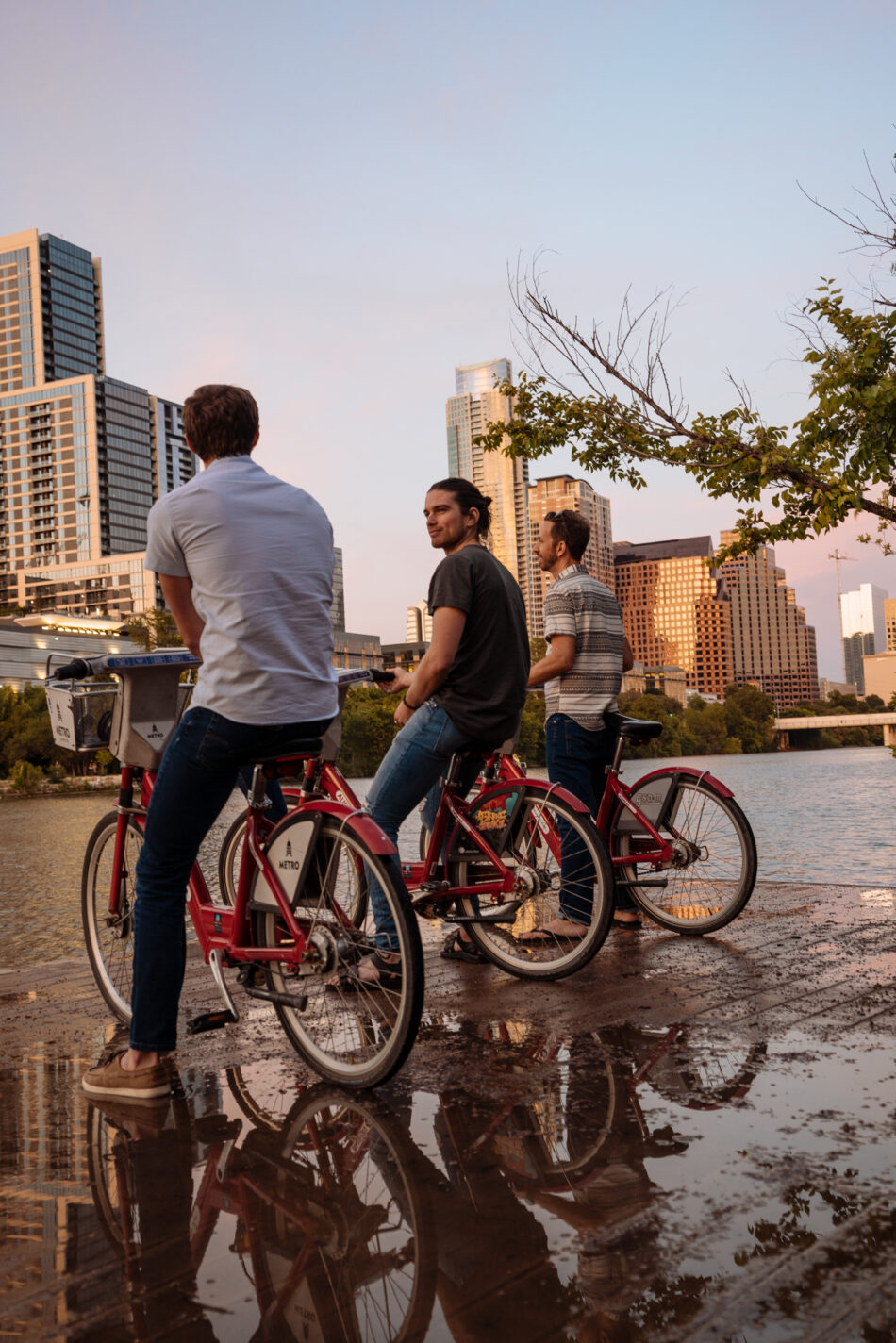 A man on a bike in Austin.