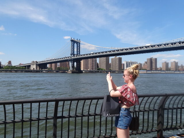 Girl in New York bridge