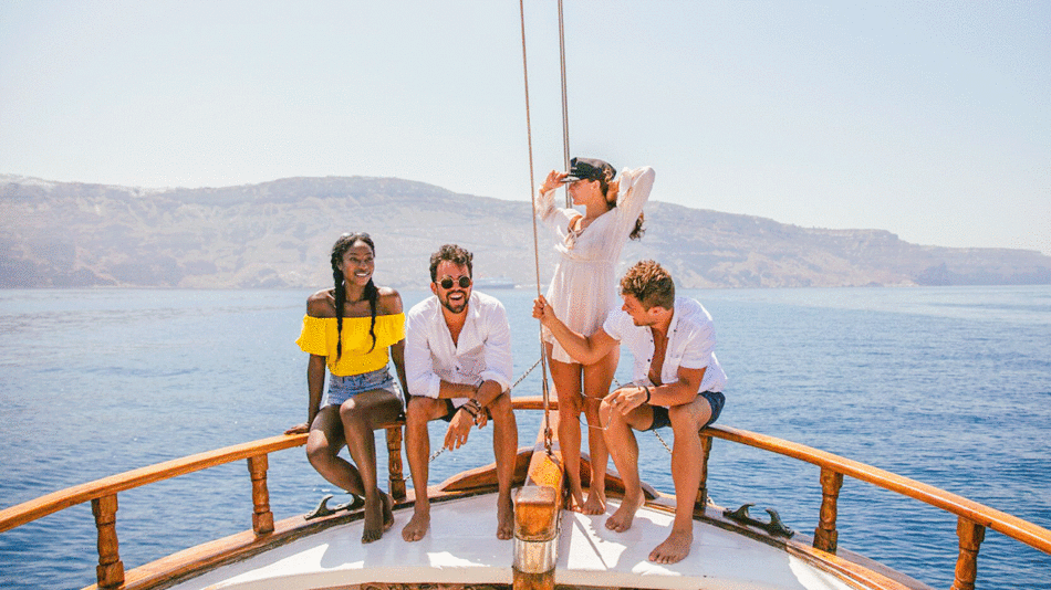 Contiki travellers on sail boat in Croatia