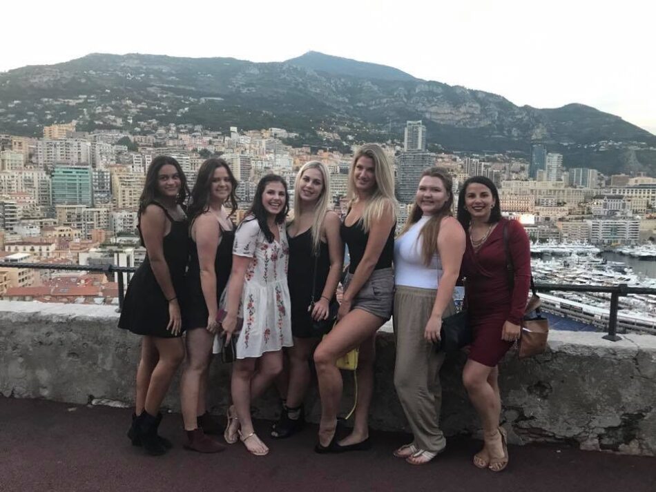 Girls posing in Europe