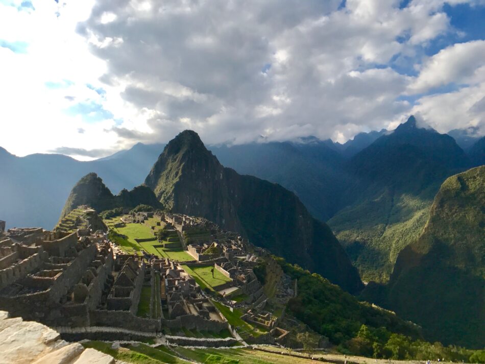 The ruins of Machu Picchu in Peru, along the Inca Trail.