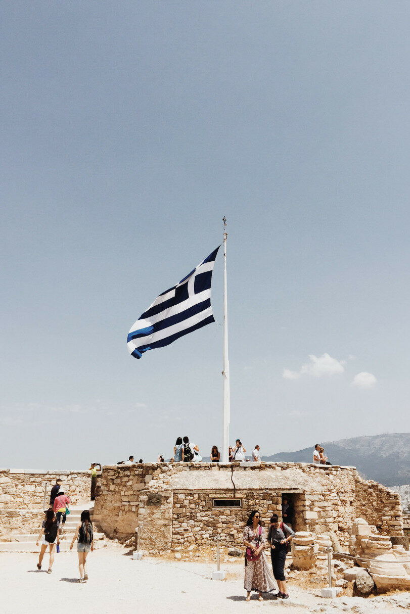 greek island hopping - Greece flag