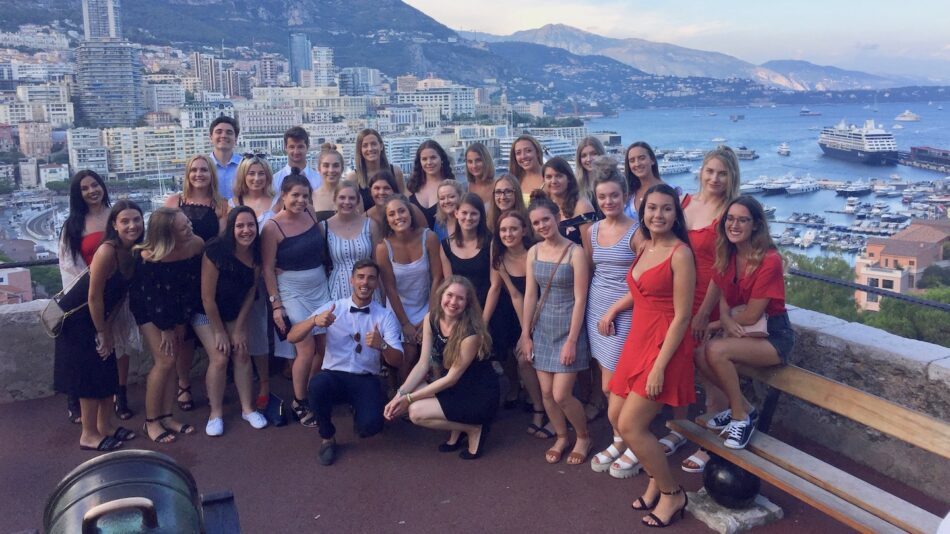 Dora and her group in Monaco