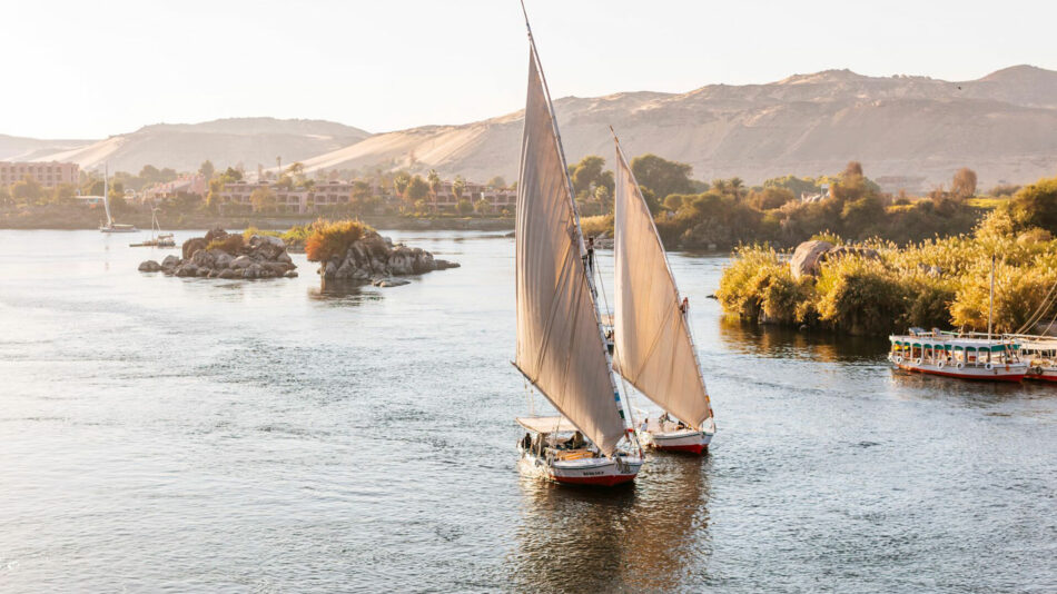 traditional wooden Felucca in Egypt