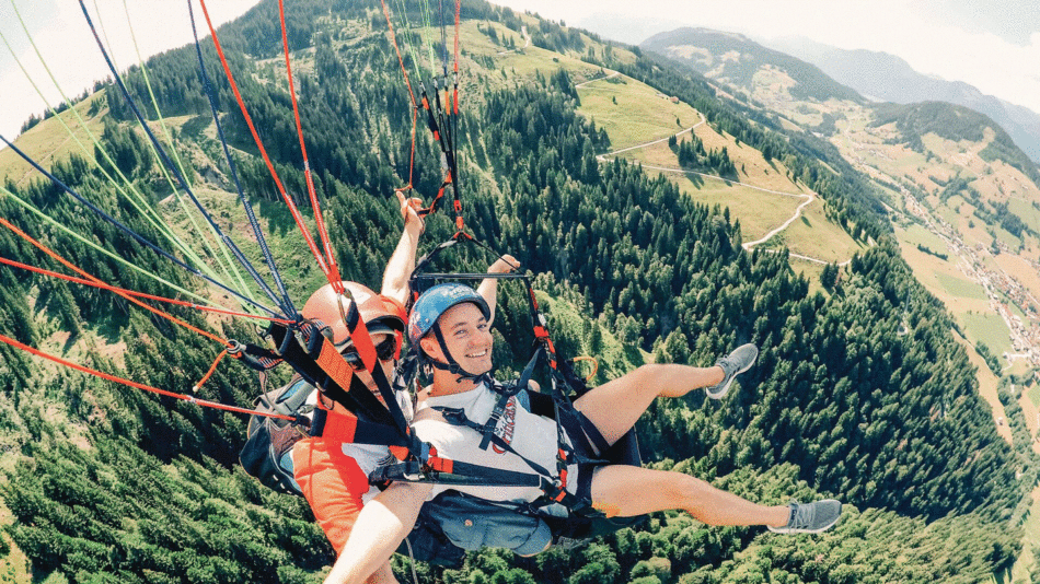 Active Alps man paragliding