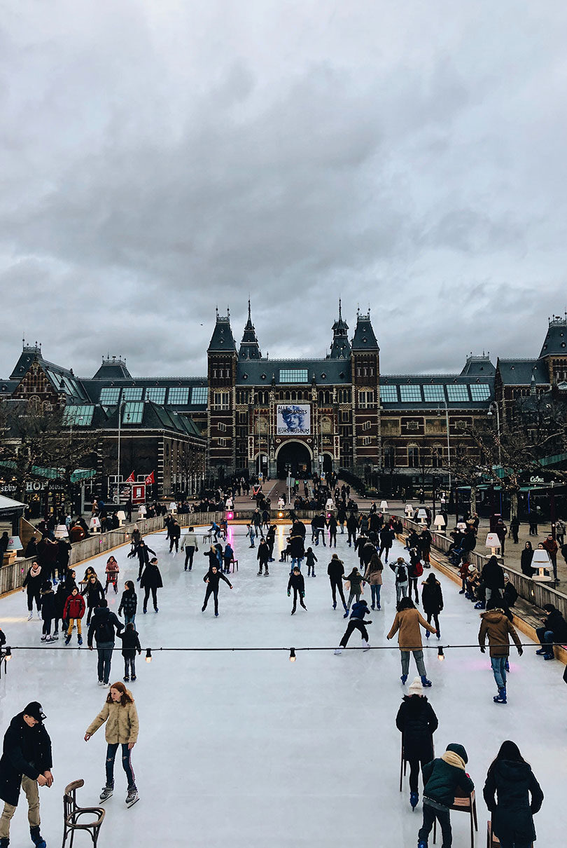 Ice skating in Amsterdam