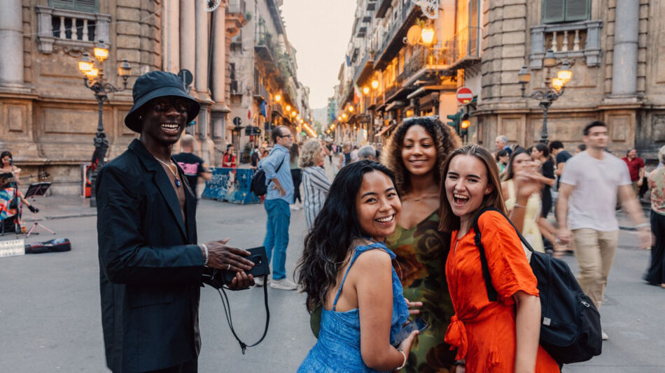 Travellers in Palermo Sicily