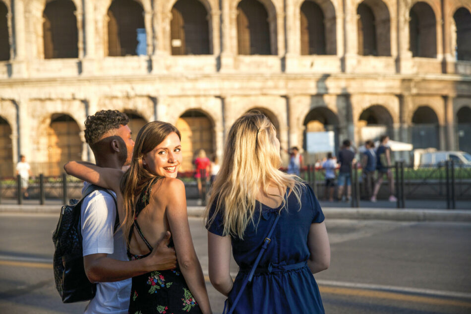 group outside the Colosseum in Rome