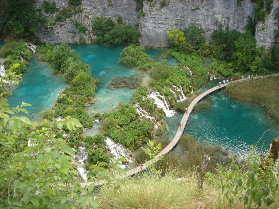 Plitvice lakes, located in Croatia, are known for being one of the most beautiful lakes in Europe.