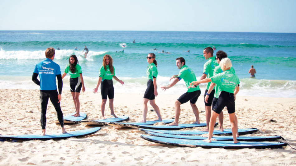 Surfing on Bondi Beach