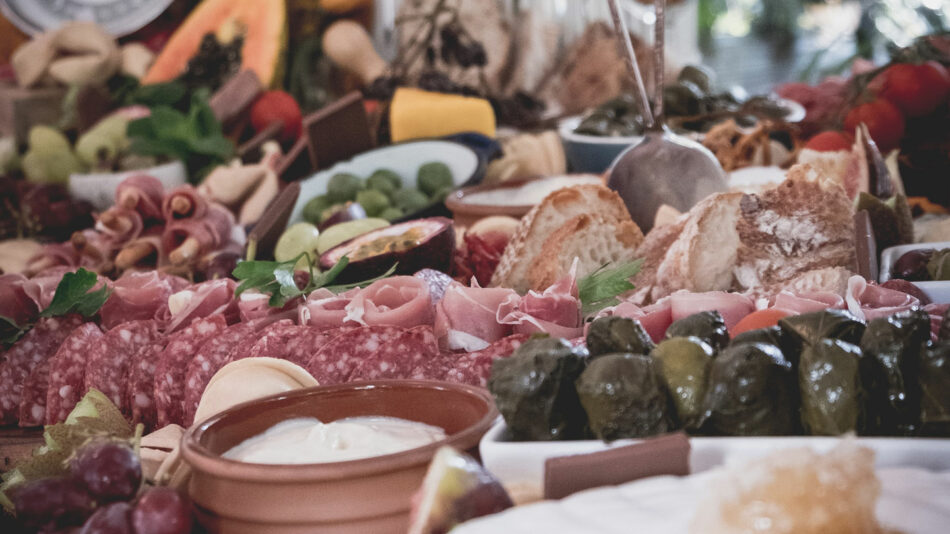 Greek food on table