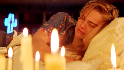 Leo crying with candles