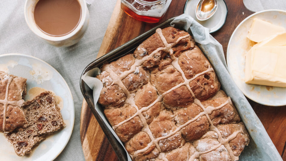 Hot Cross Buns - traditional Easter dish from United Kingdom