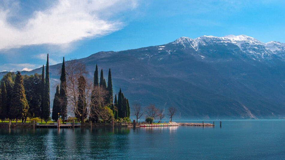 Lake Garda with mountains in the distance