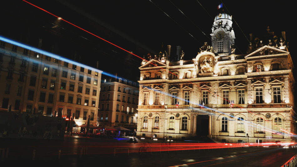 Lyon at night