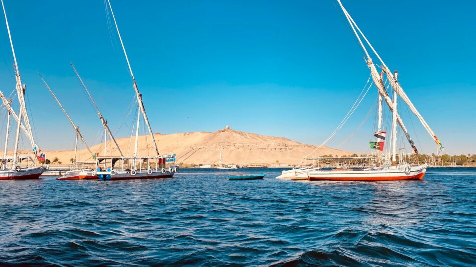 Sailing down the Nile River, Egypt