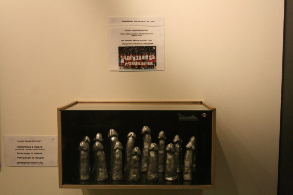 Iceland national handball team penis sculptures at the iceland penis museum