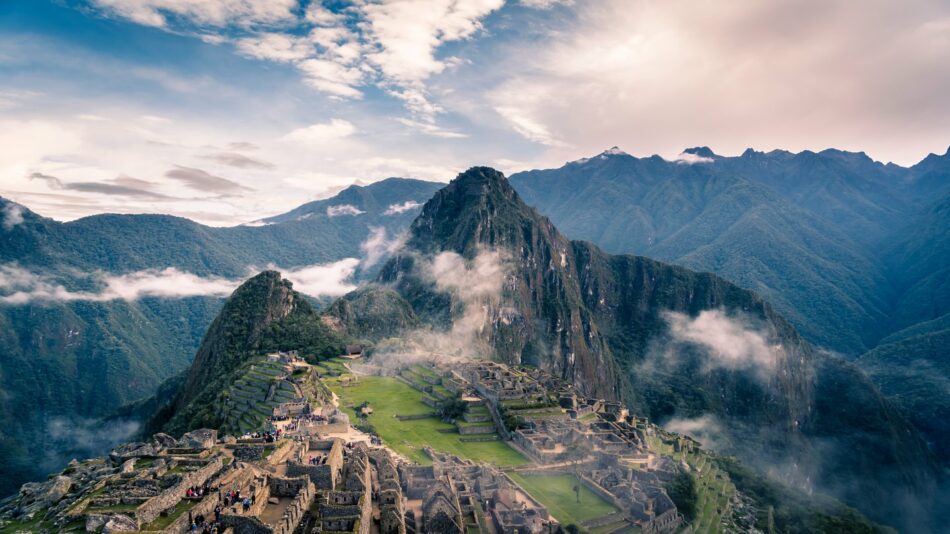 The ruins of machu picchu in peru.