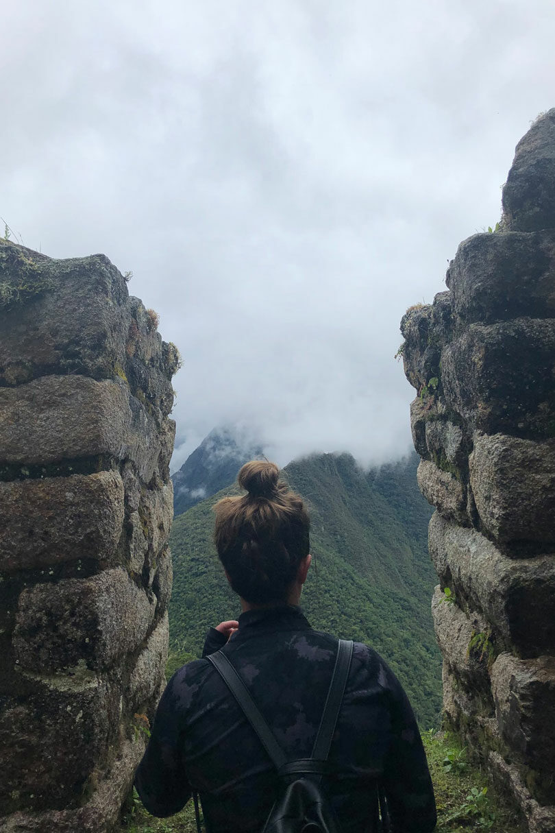 girl looking out in Machu Picchu