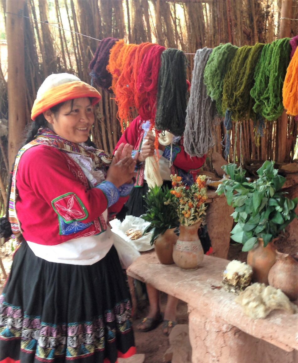 A woman wearing a red hat.