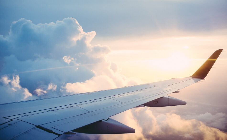 airplane over clouds