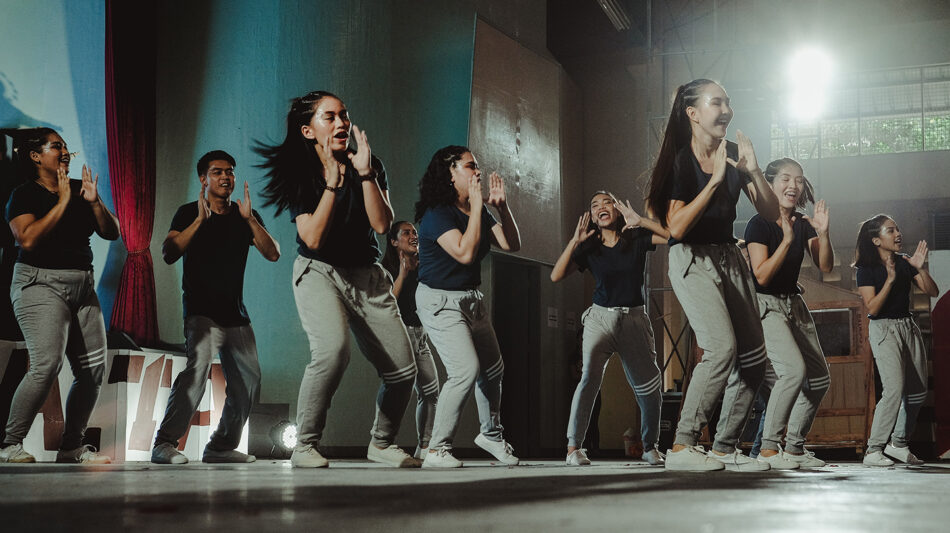 Girls dancing in studio