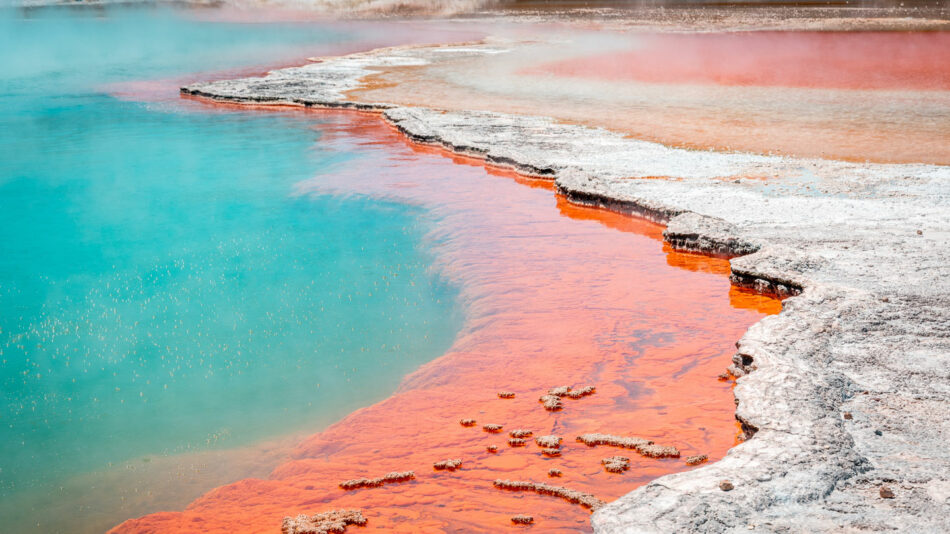 Hot springs in yellowstone national park, wyoming.