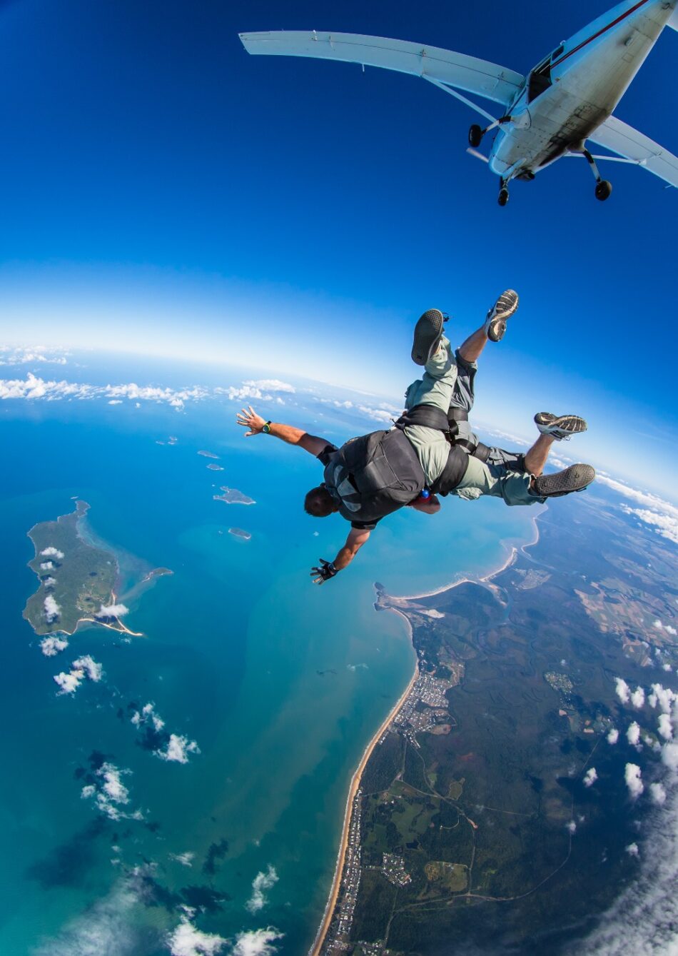 skydiving over the barrier reef