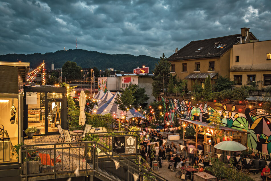 The sky is cloudy in Switzerland.