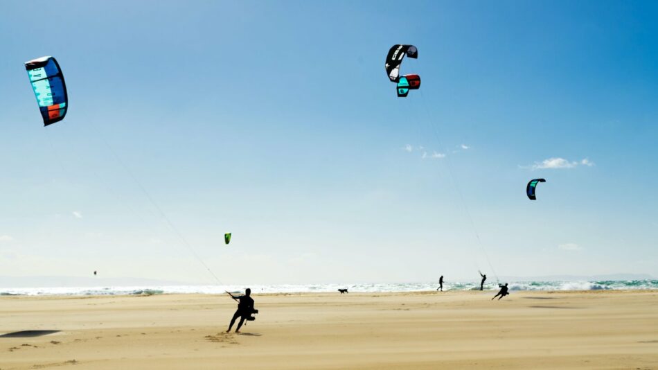 people kite surfing on playa los lances, tarifa