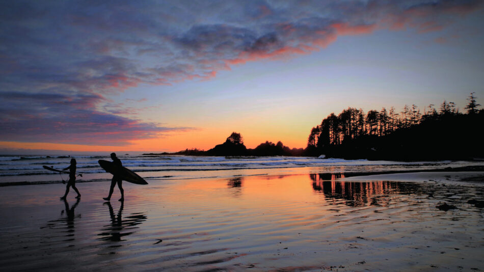 surfers in Tofino