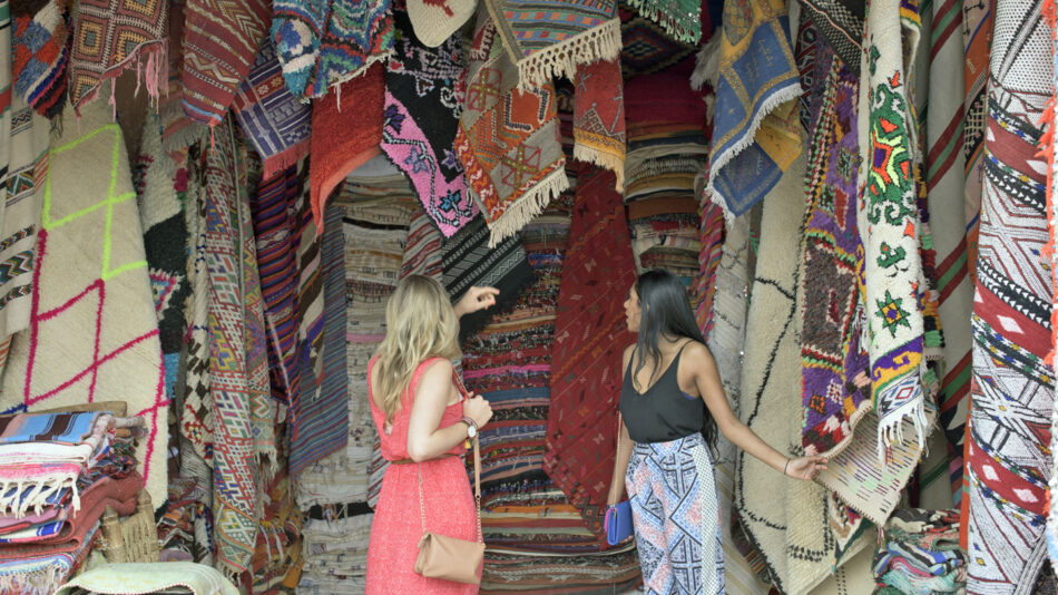 trip to europe - girls in a market in morocco