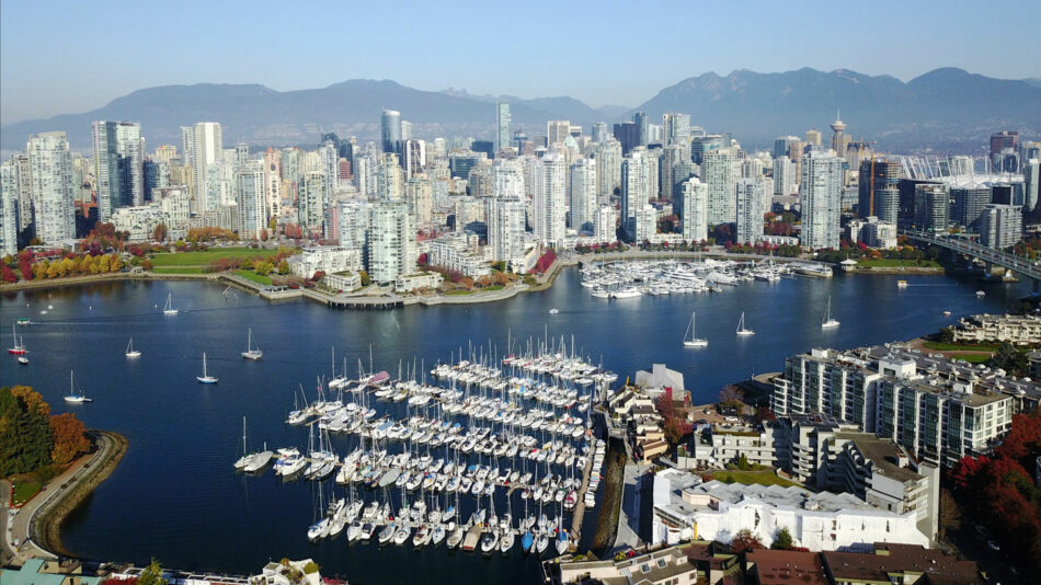 An aerial view of the city of vancouver.