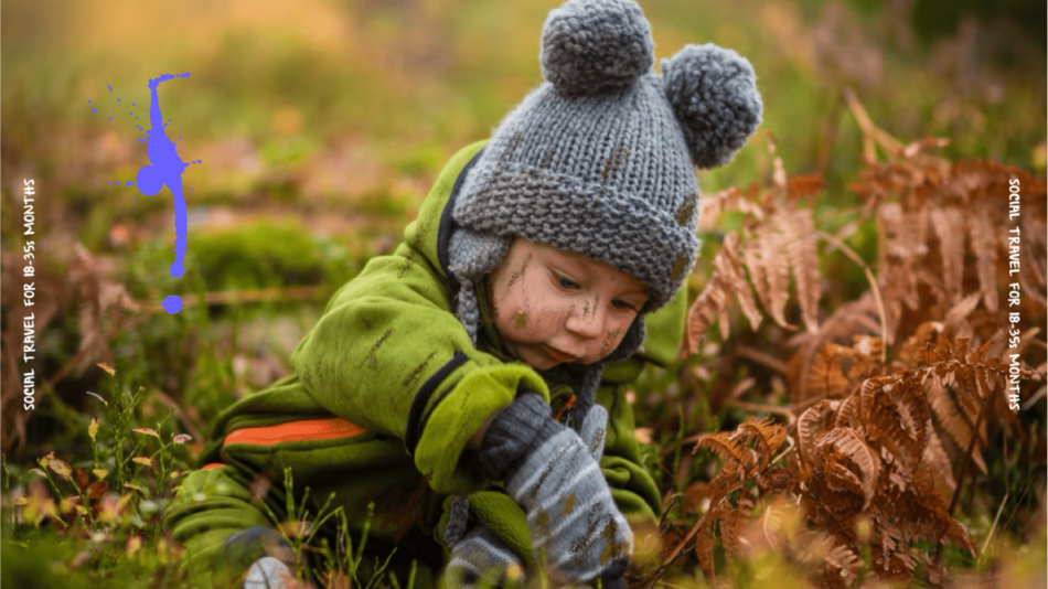 child forraging through a field