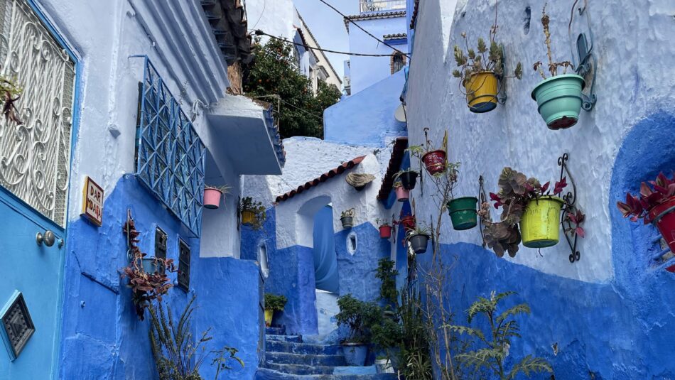 beautiful blue alleyway in Chefchaouen