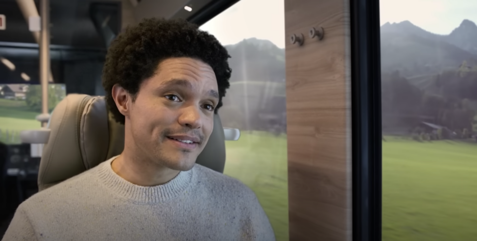 Trevor Noah on a train to Switzerland